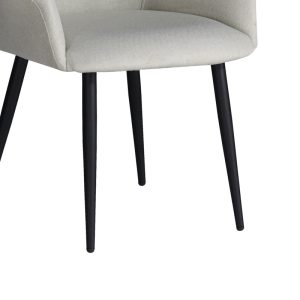 320 000002 3 2 Armchair Parsow pakoworld ecru color fabric-black metal leg 77x63x85cmIndoor furniture > Chairs