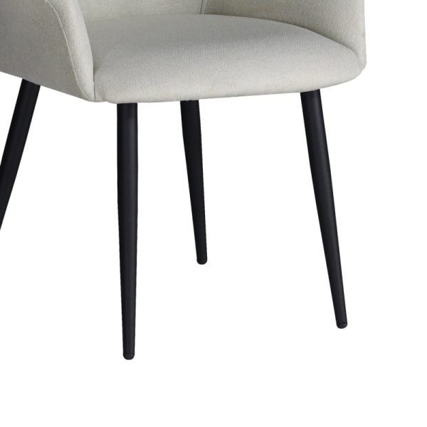 320 000002 3 2 Armchair Parsow pakoworld ecru color fabric-black metal leg 77x63x85cmIndoor furniture > Chairs