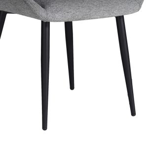 320 000019 3 2 Chair Loukrizia pakoworld light grey fabric-black metal leg 56x63.5x82cmSPRING OFFERS