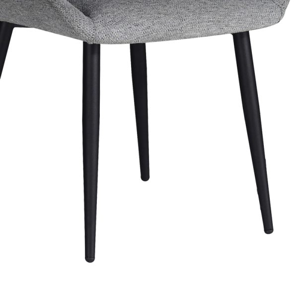 320 000019 3 2 Chair Loukrizia pakoworld light grey fabric-black metal leg 56x63.5x82cmSPRING OFFERS