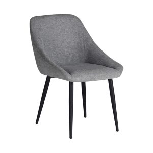 320 000019 5 Chair Loukrizia pakoworld light grey fabric-black metal leg 56x63.5x82cmSPRING OFFERS