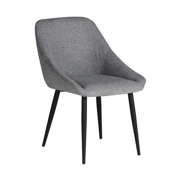 320 000019 5 Chair Loukrizia pakoworld light grey fabric-black metal leg 56x63.5x82cmSPRING OFFERS