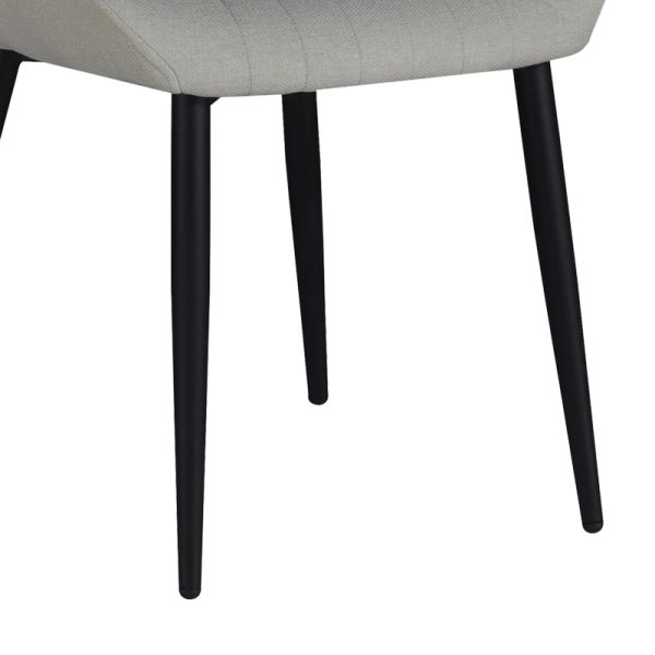 320 000023 3 2 Chair Versa pakoworld ecru fabric-black metal leg 54x63.5x84cmIndoor furniture > Chairs