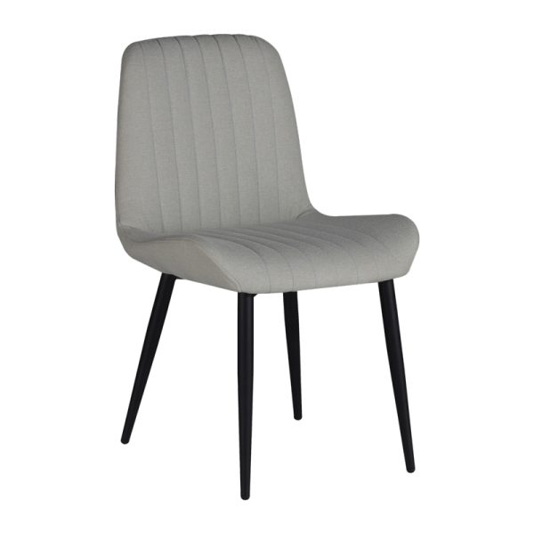320 000023 5 Chair Versa pakoworld ecru fabric-black metal leg 54x63.5x84cmIndoor furniture > Chairs