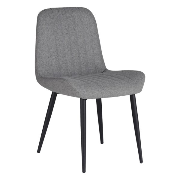 320 000024 5 Chair Versa pakoworld grey-blue fabric-black metal leg 54x63.5x84cmIndoor furniture > Chairs