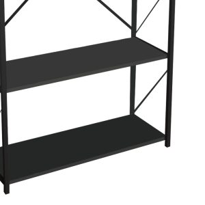 321 000004 2 7 Bookcase Tikilmo pakoworld anthracite melamine-black metal 88x34x180cmIndoor furniture > Bookshelves