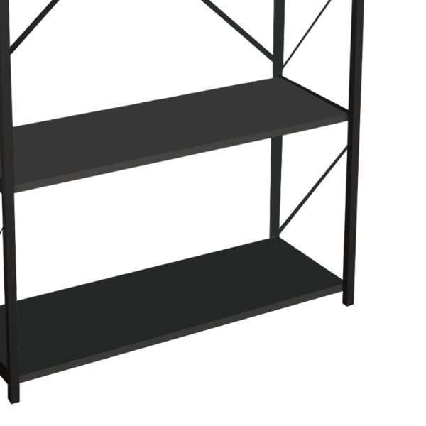 321 000004 2 7 Bookcase Tikilmo pakoworld anthracite melamine-black metal 88x34x180cmIndoor furniture > Bookshelves