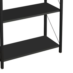 321 000007 2 7 Bookcase Draizy pakoworld anthracite melamine-black metal 63x30x150cmIndoor furniture > Bookshelves