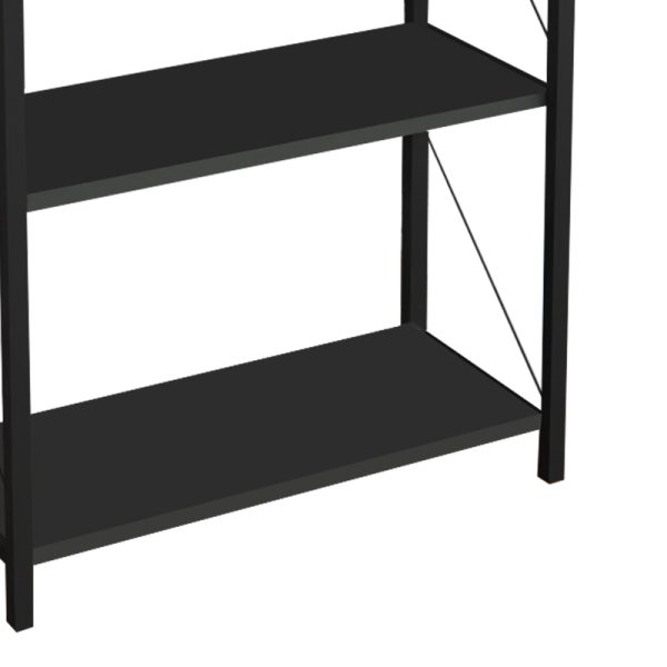 321 000007 2 7 Bookcase Draizy pakoworld anthracite melamine-black metal 63x30x150cmIndoor furniture > Bookshelves
