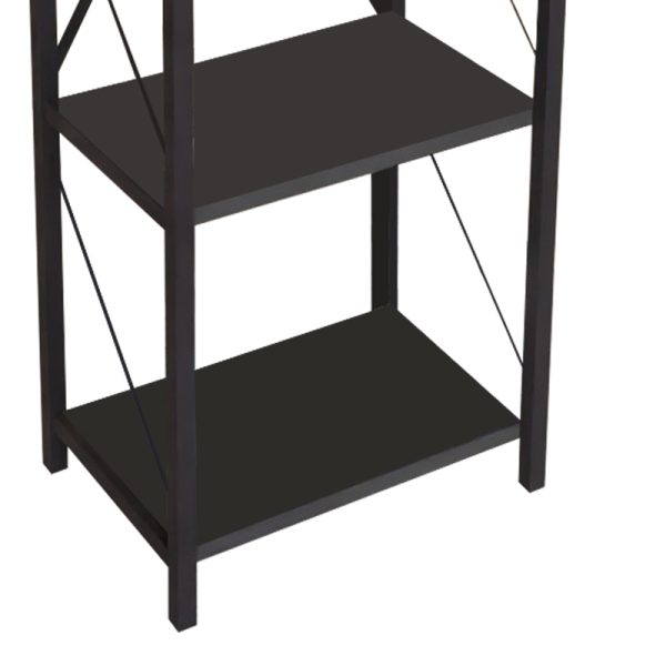 321 000009 2 7 Bookcase Glase pakoworld anthracite melamine-black metal 40x30x150cmIndoor furniture > Bookshelves