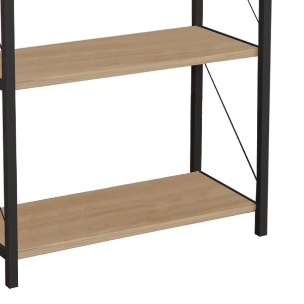 321 000010 2 10 Bookcase Jackrey pakoworld oak melamine-black metal 60x30x114cmIndoor furniture > Bookshelves
