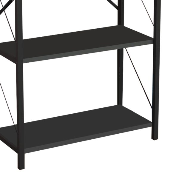 321 000011 2 7 Bookcase Jackrey pakoworld anthracite melamine-black metal 60x30x114cmIndoor furniture > Bookshelves