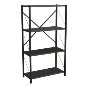 321 000011 9 Bookcase Jackrey pakoworld anthracite melamine-black metal 60x30x114cmIndoor furniture > Bookshelves