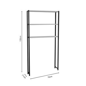 321 000028 2 6 Laundry cabinet Bothy pakoworld white melamine-black metal 73x22x150cmIndoor furniture > Home organization > Bathroom > Cabinets