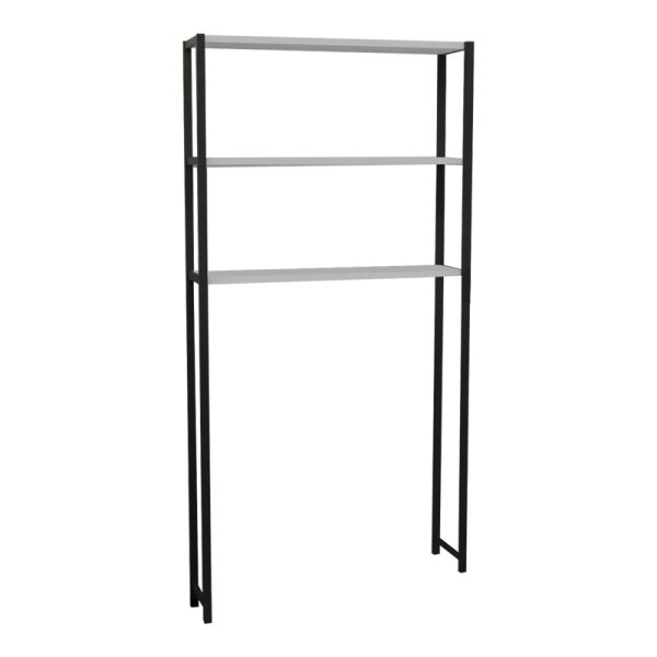321 000028 7 Laundry cabinet Bothy pakoworld white melamine-black metal 73x22x150cmIndoor furniture > Home organization > Bathroom > Cabinets