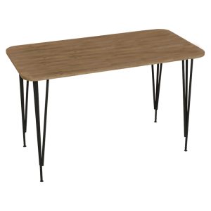 321 000031 8 Dinning table Palkon pakoworld oak melamine-black metal 120x60x73cmIndoor furniture > Dining Tables