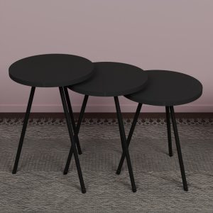 321 000041 2 5 Coffee table Sebko pakoworld 3 pcs set anthracite melamine-black metalIndoor furniture > Tables auxiliary