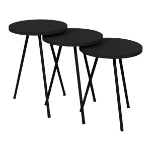 321 000041 7 Coffee table Sebko pakoworld 3 pcs set anthracite melamine-black metalIndoor furniture > Tables auxiliary