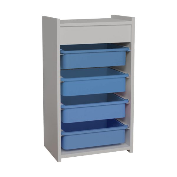 321 000065 5 Cabinet with baskets Toily pakoworld white-blue melamine 45x30x75cmIndoor furniture > Home organization > Kitchen > Chest of Drawers