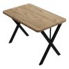 321 000084 14 Dining table Jonal pakoworldwith MDF surface in walnut- black metal legs 180x90x76 cmIndoor furniture > Dining Tables