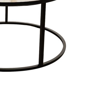 321 000088 3 8 Coffee table Drion pakoworld white marble melamine-black metal D60x40cmIndoor furniture > Coffee tables