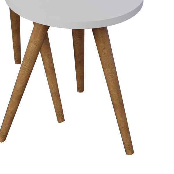 321 000090 3 7 Side tables Perjene pakoworld set of 3 pieces melamine in white shade and wooden legsIndoor furniture > Tables auxiliary