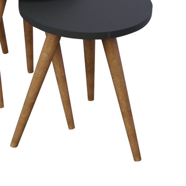 321 000091 3 2 Side tables Perjene pakoworld set of 3 pieces melamine in anthracite shade and wooden legsSPRING OFFERS