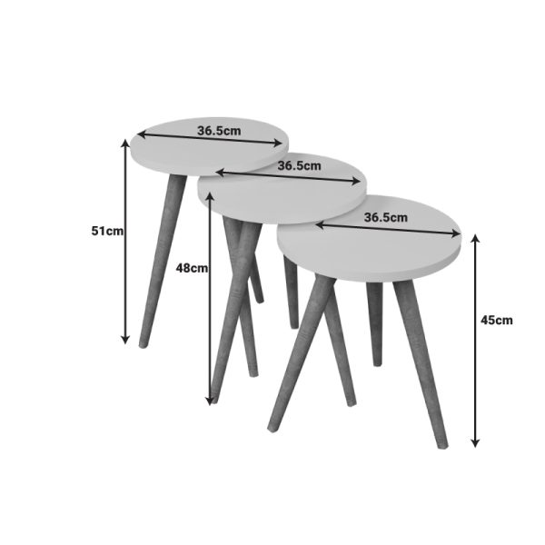 321 000091 4 2 Side tables Perjene pakoworld set of 3 pieces melamine in anthracite shade and wooden legsSPRING OFFERS