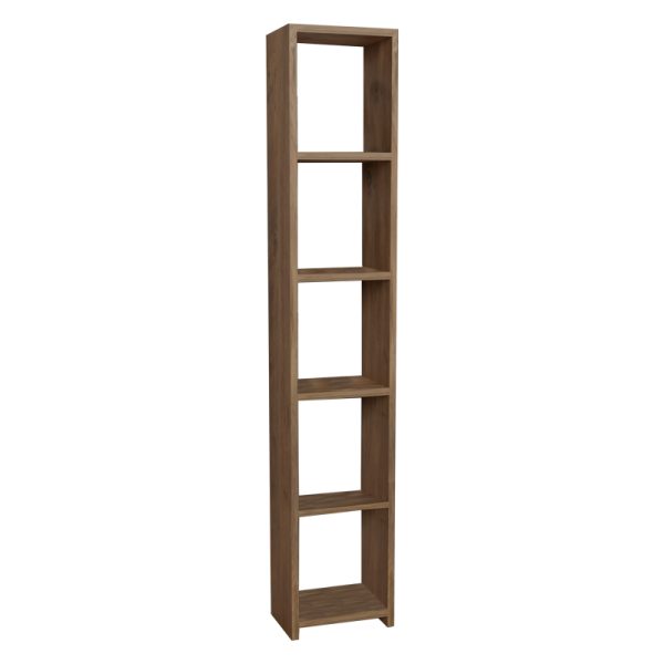 321 000092 10 Barzine pakoworld melamine bookcase in natural shade 27.6x19.5x150cmIndoor furniture > Bookshelves