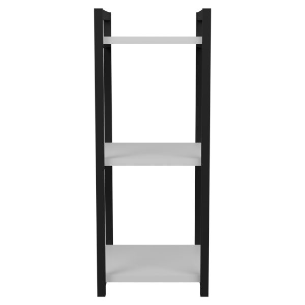 321 000102 2 5 Floor shelf Harvey pakoworld black metal and white melamine 33x28x70cmIndoor furniture > Home organization > Kitchen > Shelves