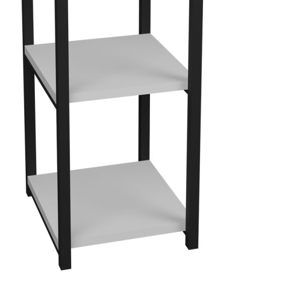 321 000104 4 8 Floor shelf Harvey pakoworld black metal and white melamine 33x28x100cmIndoor furniture > Home organization > Kitchen > Shelves