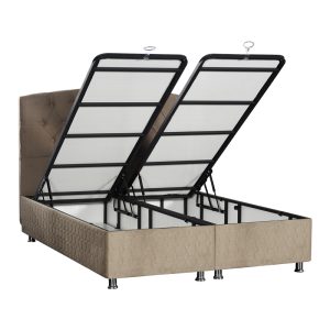322 000003 3 6 Double bed Lanse pakoworld with storage space brown 160x200cmIndoor furniture > Beds