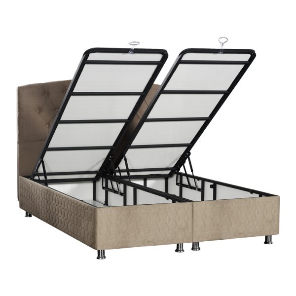 322 000003 3 6 Double bed Lanse pakoworld with storage space brown 160x200cmIndoor furniture > Beds