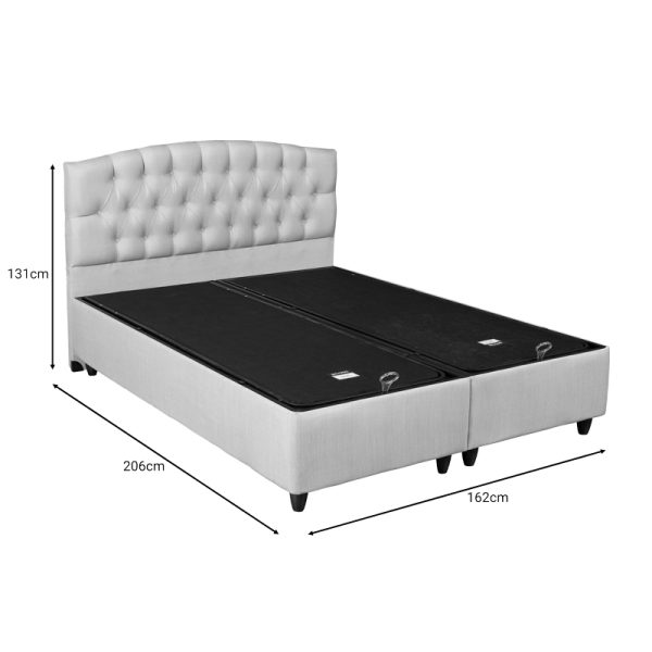 322 000015 2 6 Lanse pakoworld double bed with storage cream 160x200cmIndoor furniture > Beds