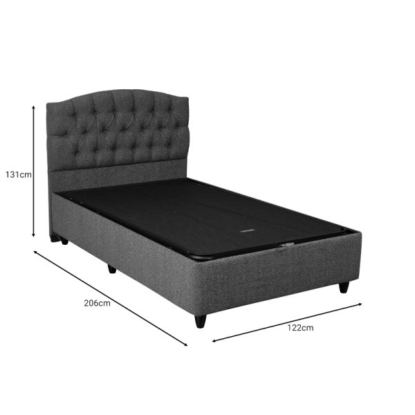 322 000018 2 9 Lanse pakoworld single bed with storage space boucle anthracite 120x200cmIndoor furniture > Beds