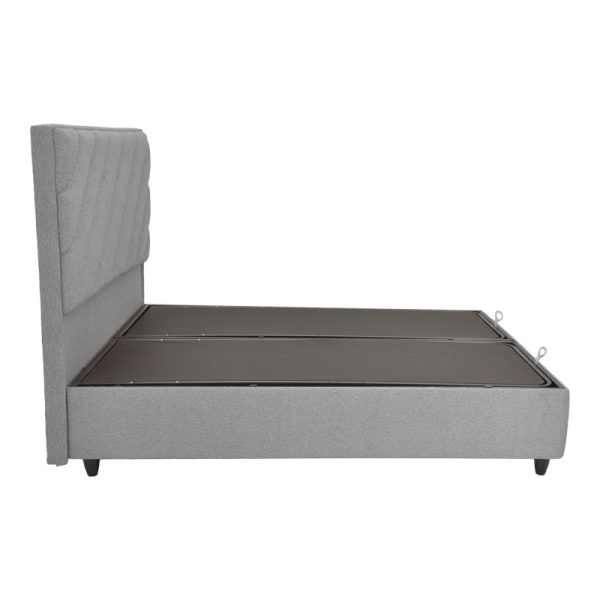 322 000020 2 2 Tito pakoworld double bed with storage space boucle fabric in light gray shade 160x200cmIndoor furniture > Beds