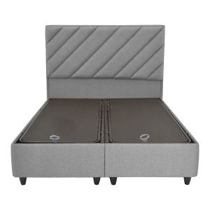 322 000020 3 2 Tito pakoworld double bed with storage space boucle fabric in light gray shade 160x200cmIndoor furniture > Beds