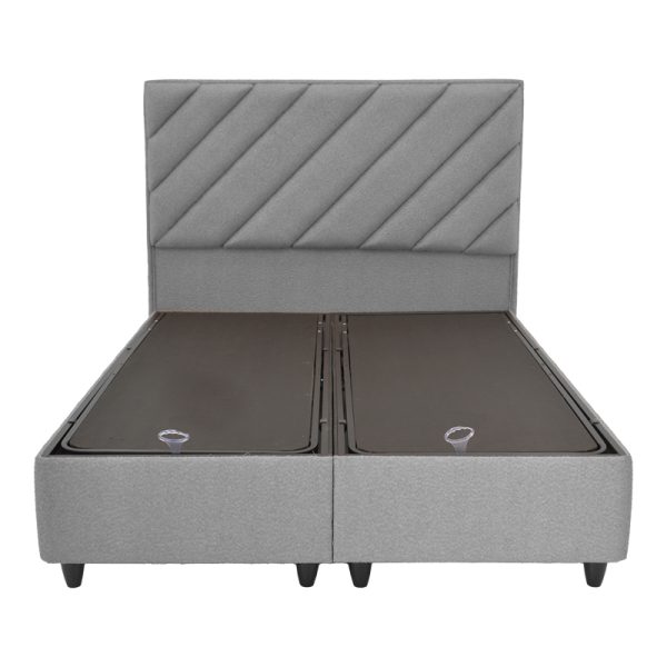 322 000020 3 2 Tito pakoworld double bed with storage space boucle fabric in light gray shade 160x200cmIndoor furniture > Beds