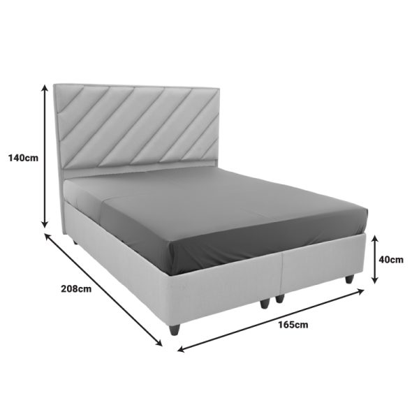 322 000020 4 2 Tito pakoworld double bed with storage space boucle fabric in light gray shade 160x200cmIndoor furniture > Beds
