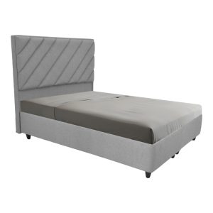 322 000020 5 Tito pakoworld double bed with storage space boucle fabric in light gray shade 160x200cmIndoor furniture > Beds