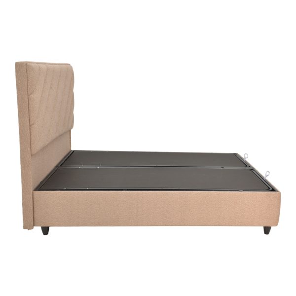 322 000021 2 2 Tito pakoworld double bed with storage space bouclé fabric in light brown shade 160x200cmIndoor furniture > Beds
