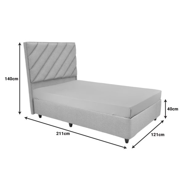 322 000022 3 2 Tito pakoworld single bed with storage space fabric in cream shade 120x200cmIndoor furniture > Beds