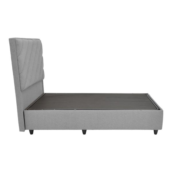 322 000023 2 2 Tito pakoworld single bed with storage bouclé fabric in light gray shade 120x200cmIndoor furniture > Beds