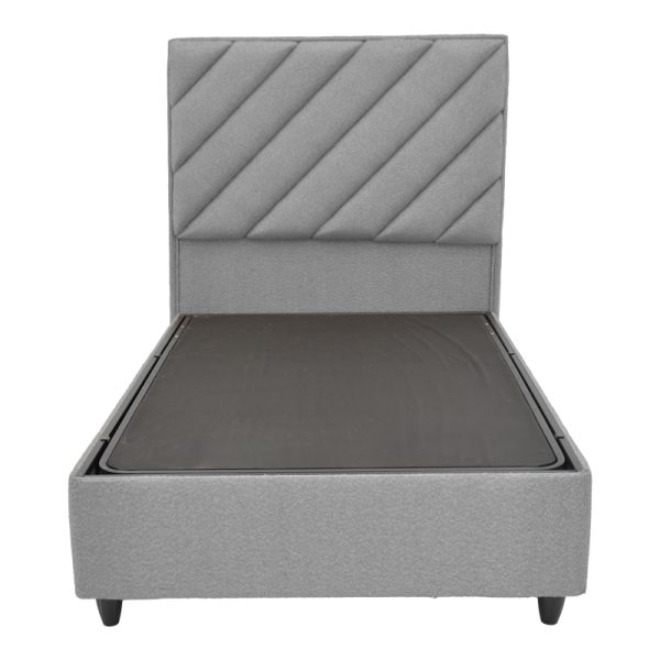 322 000023 3 2 Tito pakoworld single bed with storage bouclé fabric in light gray shade 120x200cmIndoor furniture > Beds
