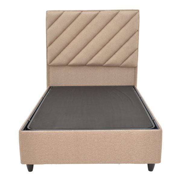 322 000024 3 2 Tito pakoworld single bed with storage space bouclé fabric in light brown shade 120x200cmHOT DEALS