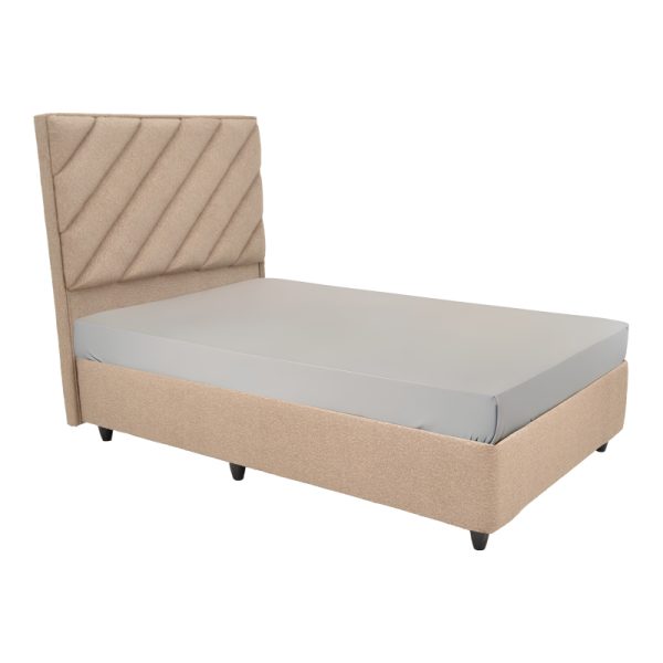 322 000024 5 Tito pakoworld single bed with storage space bouclé fabric in light brown shade 120x200cmHOT DEALS