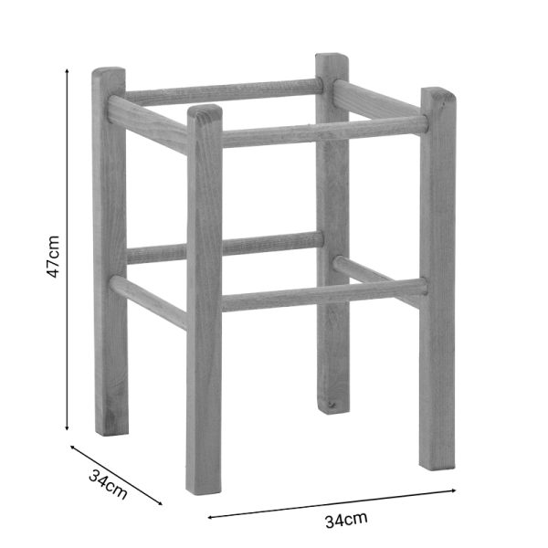 325 000007 4 2 Coffee shop stool Oligor pakoworld solid beech wood polish walnu 34x4x47cmIndoor furniture > Stools