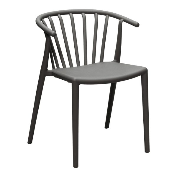 326 000017 12 Zelma pakoworld pp armchair in anthracite shade 55x53x73cmOutdoor furniture > Garden armchairs