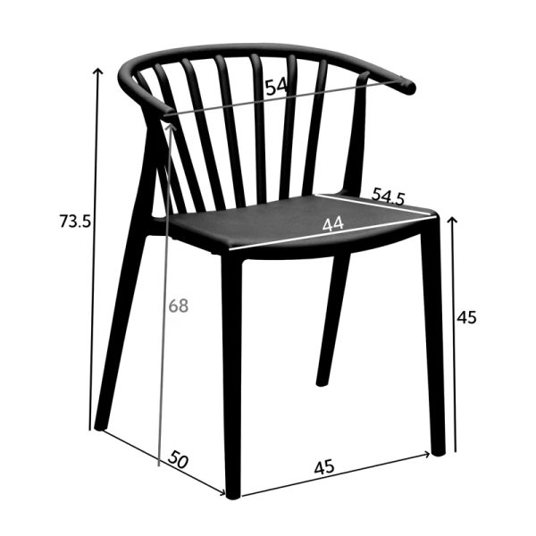 326 000017 4 9 Zelma pakoworld pp armchair in anthracite shade 55x53x73cmOutdoor furniture > Garden armchairs