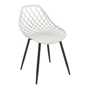 326 000018 5 Suan pakoworld pp chair in white shade and black metal leg 56x49x82cmHOT DEALS